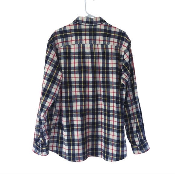 L.L. Bean Scotch Plaid Traditional Fit Flannel Button Down Shirt LARGE REG. Blue - Picture 11 of 16